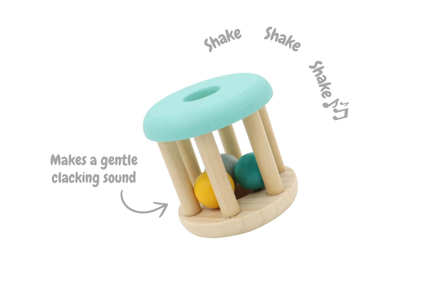 Wooden Rattle - Mint Green