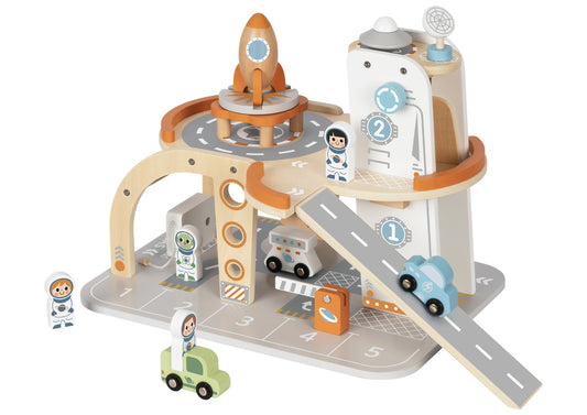 Wooden Space Station Playset - Multi-Level FSC-Certified Space Adventure Set