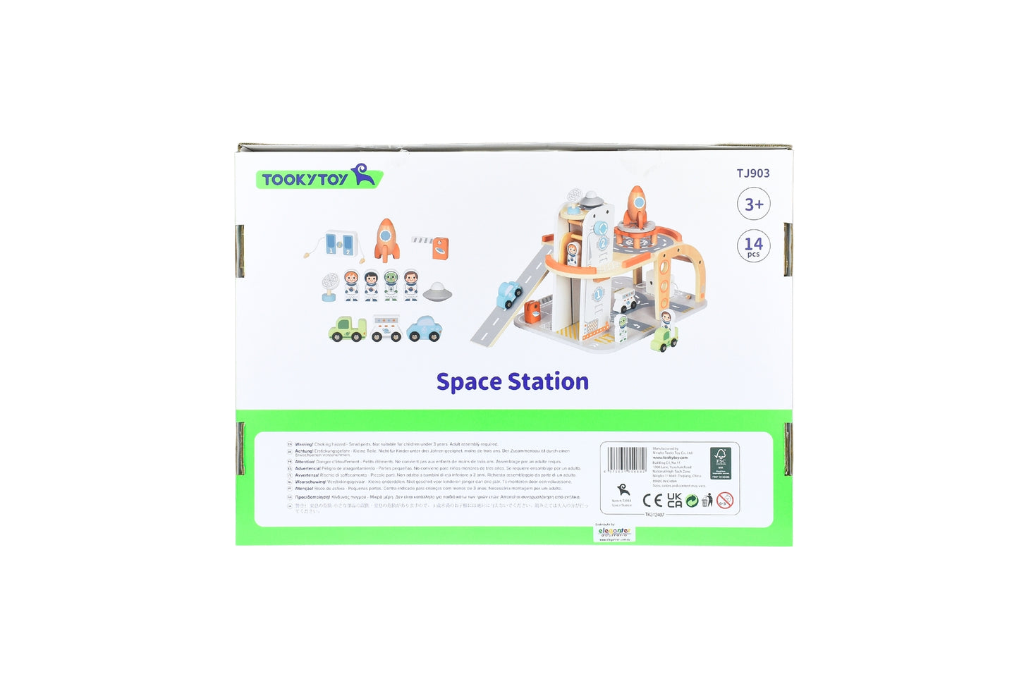 Wooden Space Station Playset - Multi-Level FSC-Certified Space Adventure Set