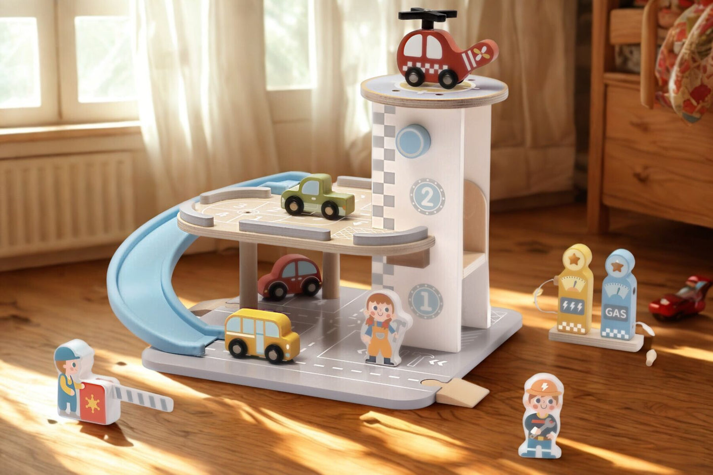 Wooden Parking Garage Playset