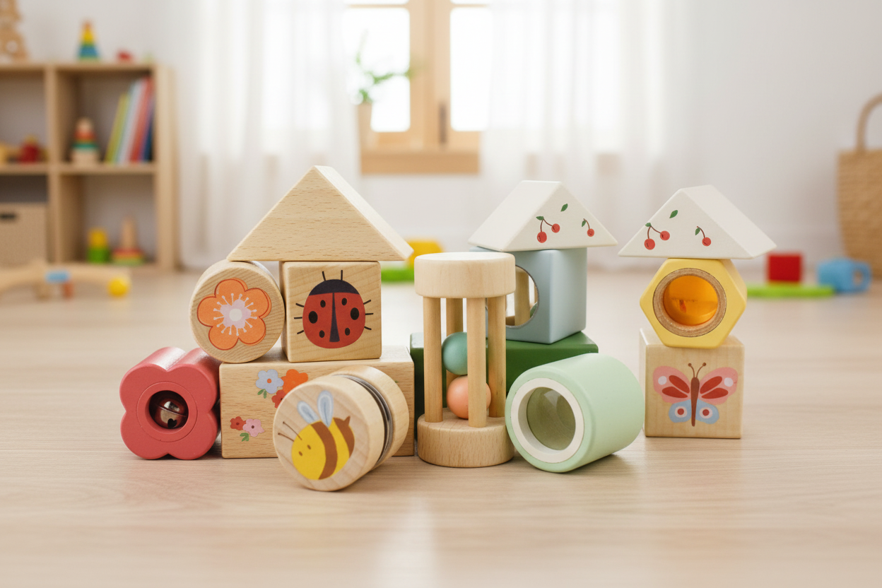 Wooden Spring Insect Activity Blocks