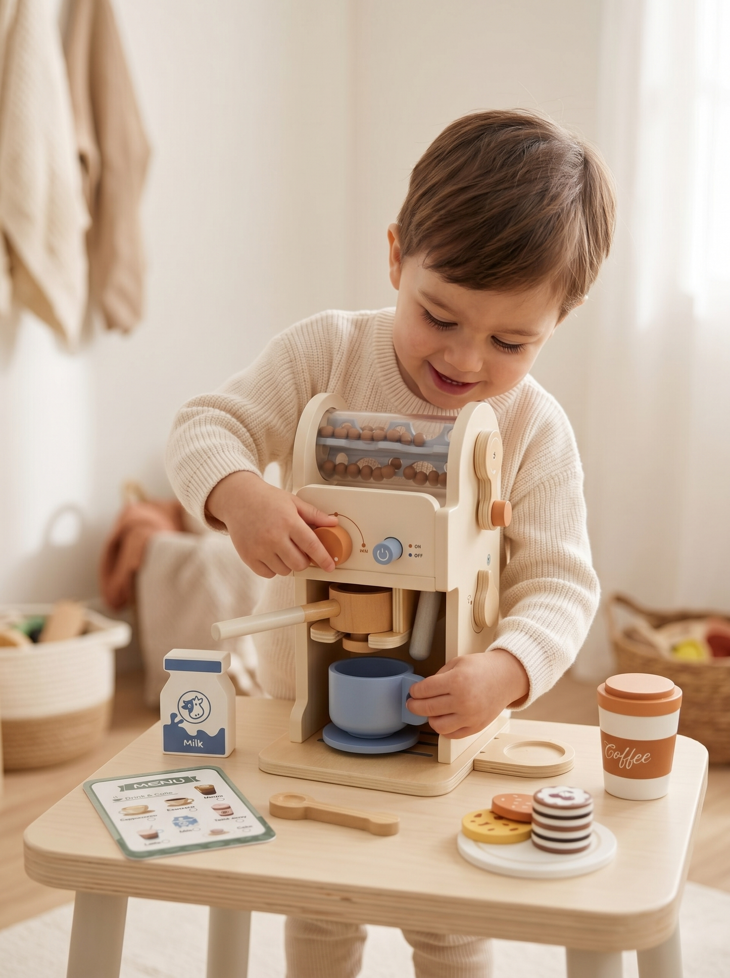 Wooden Coffee Machine Playset