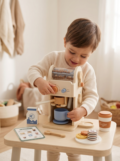 Wooden Coffee Machine Playset