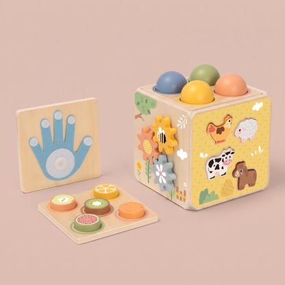Tooky Toy Wooden Activity Cube