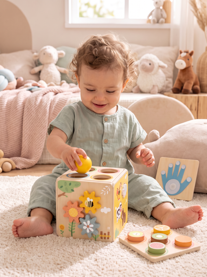 Tooky Toy Wooden Activity Cube