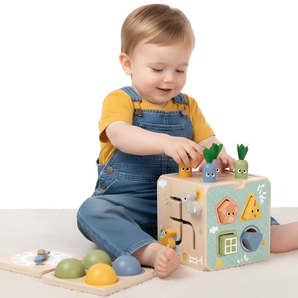Tooky Toy Wooden Activity Cube