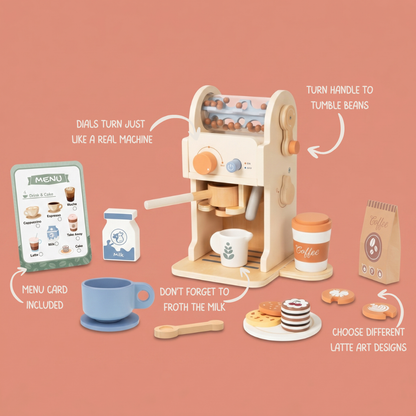 Wooden Coffee Machine Playset