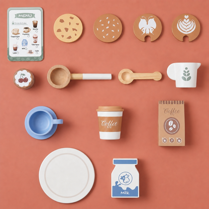 Wooden Coffee Machine Playset