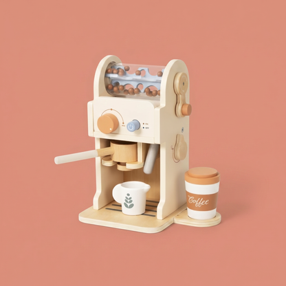 Wooden Coffee Machine Playset