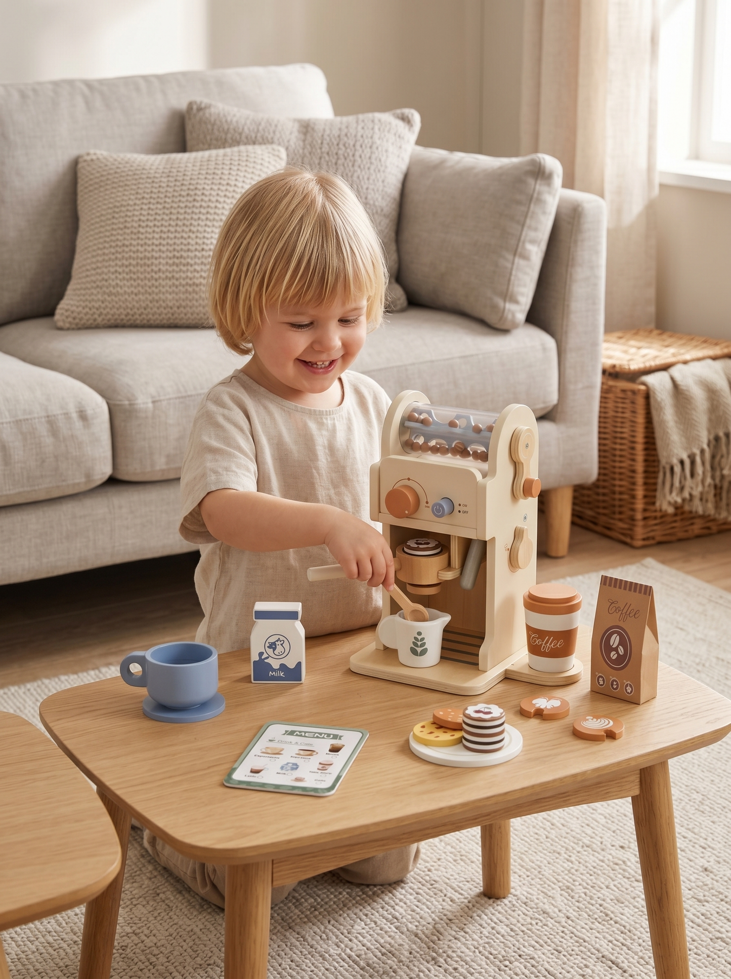 Wooden Coffee Machine Playset