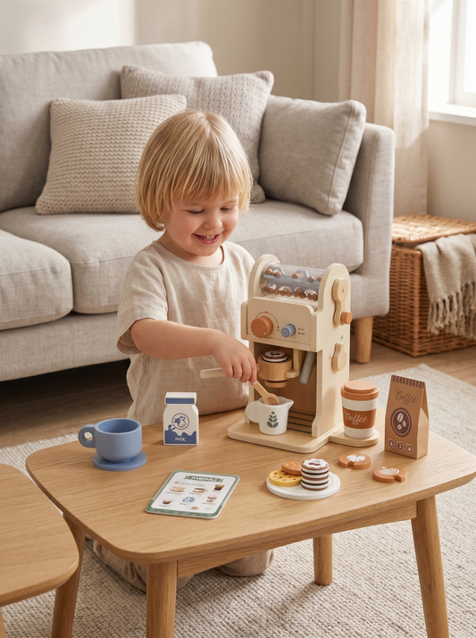 Wooden Coffee Machine Playset