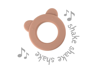 Silicone Bear Teether – Pink or Yellow