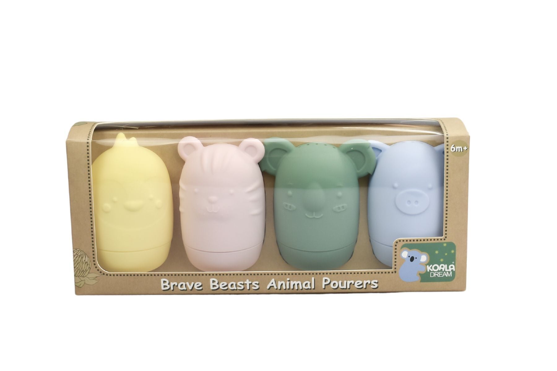 Silicone Brave Beasts Animal Pourers - 4 Pcs