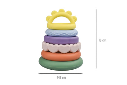 Silicone Sensory Rainbow Stacking Teether