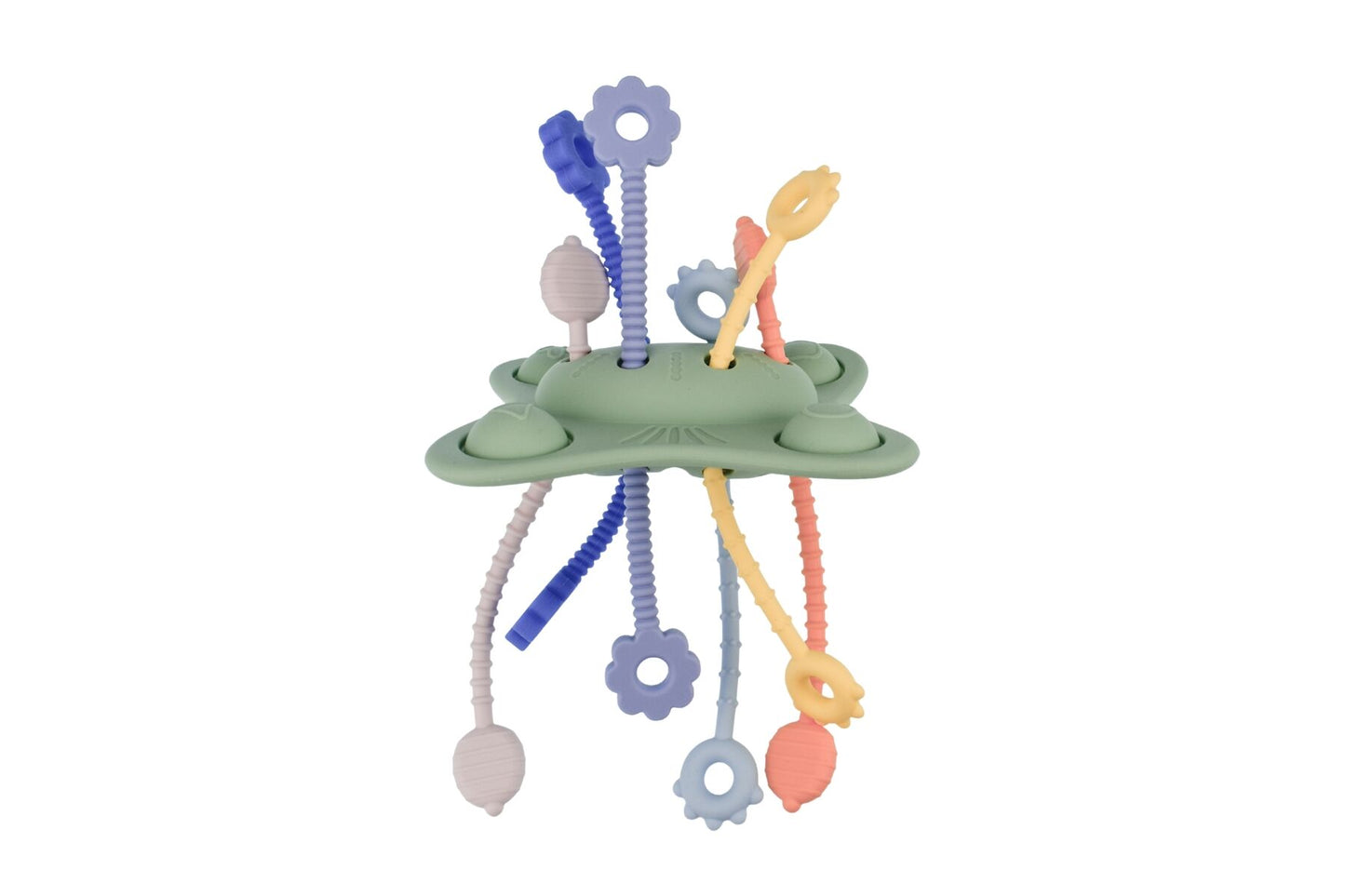 Silicone Pop & Pull Sensory Teether - Textured Pull-Cord Teething Toy