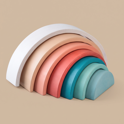 Calm & Breezy Wooden Stacking Rainbow – Terracotta