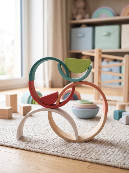 Calm & Breezy Wooden Stacking Rainbow – Terracotta