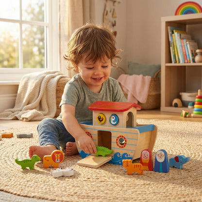 Wooden Noah's Ark Playset