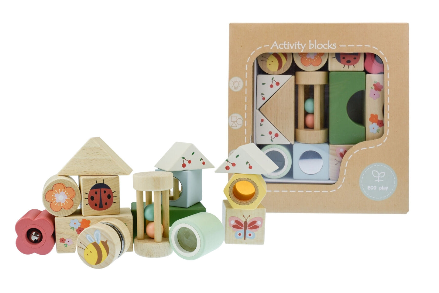 Wooden Spring Insect Activity Blocks