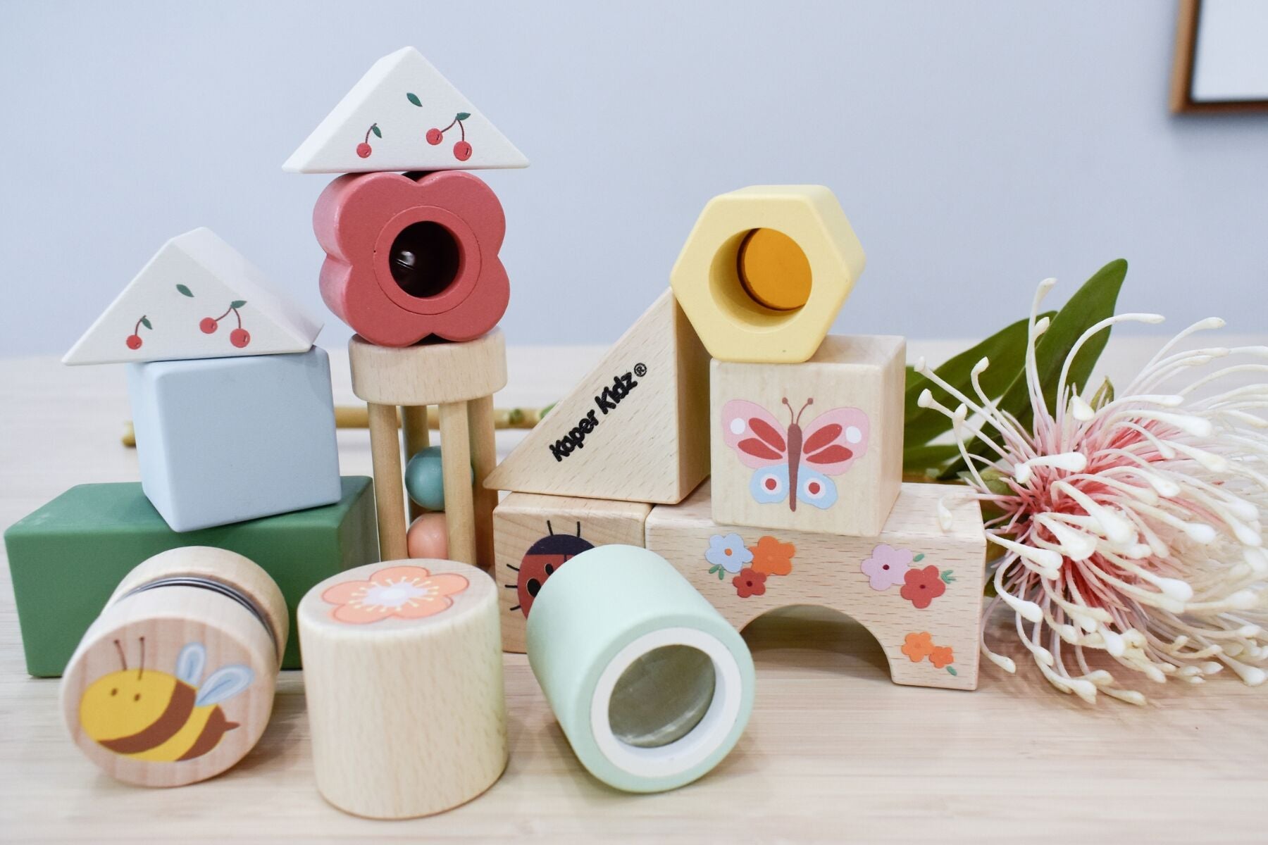Wooden Spring Insect Activity Blocks
