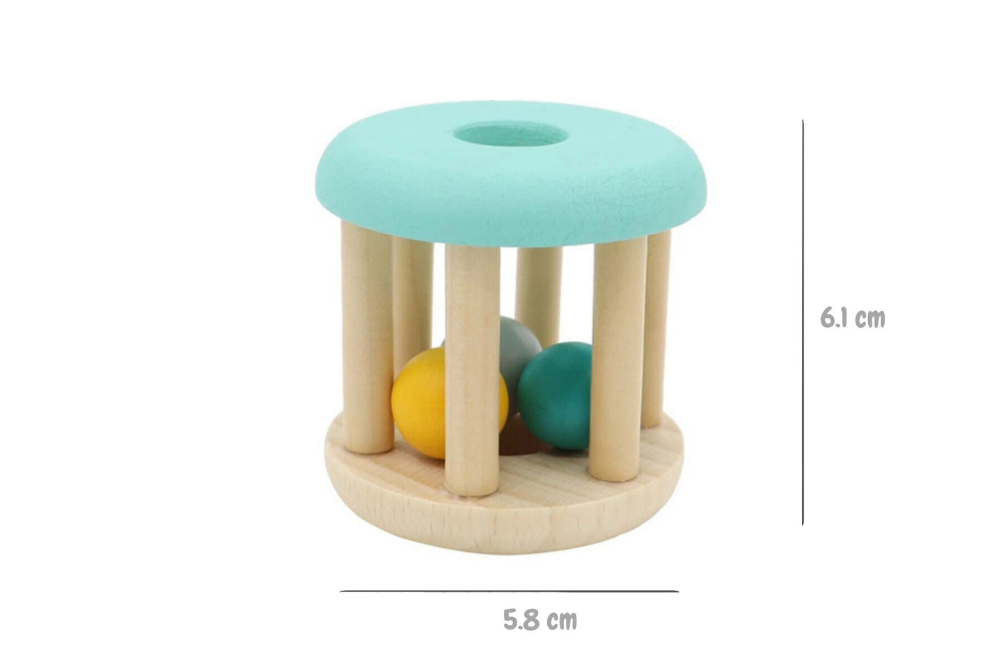 Wooden Rattle - Mint Green