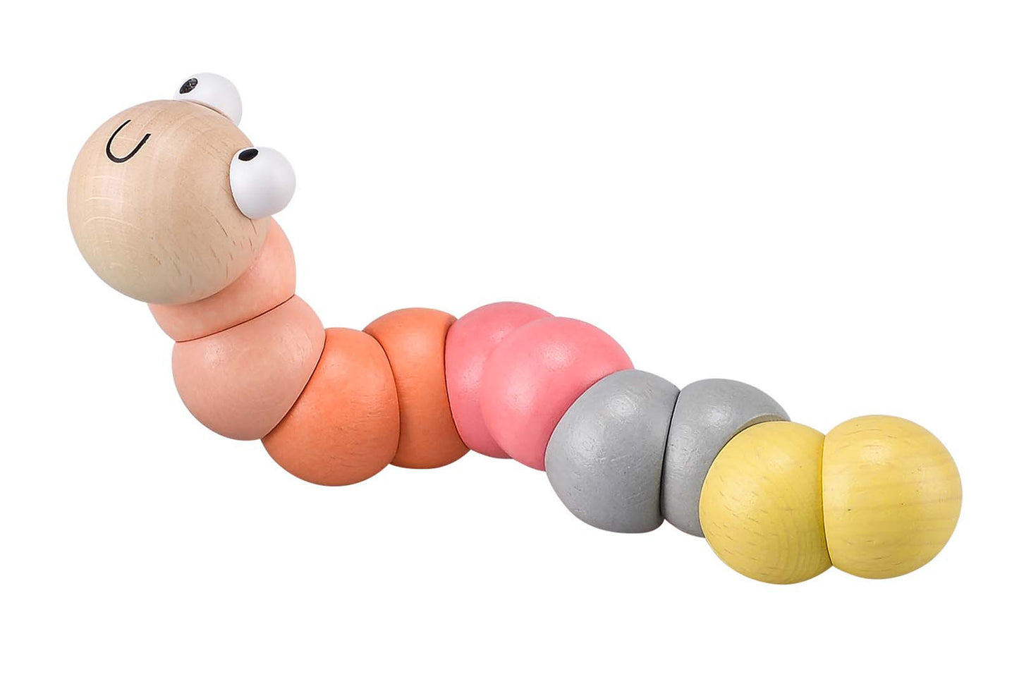 Wooden Jointed Worm - Maroon and Olive