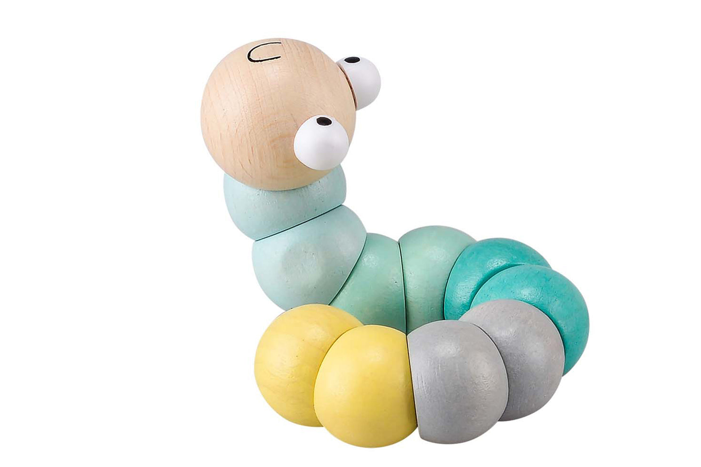 Wooden Jointed Worm - Maroon and Olive