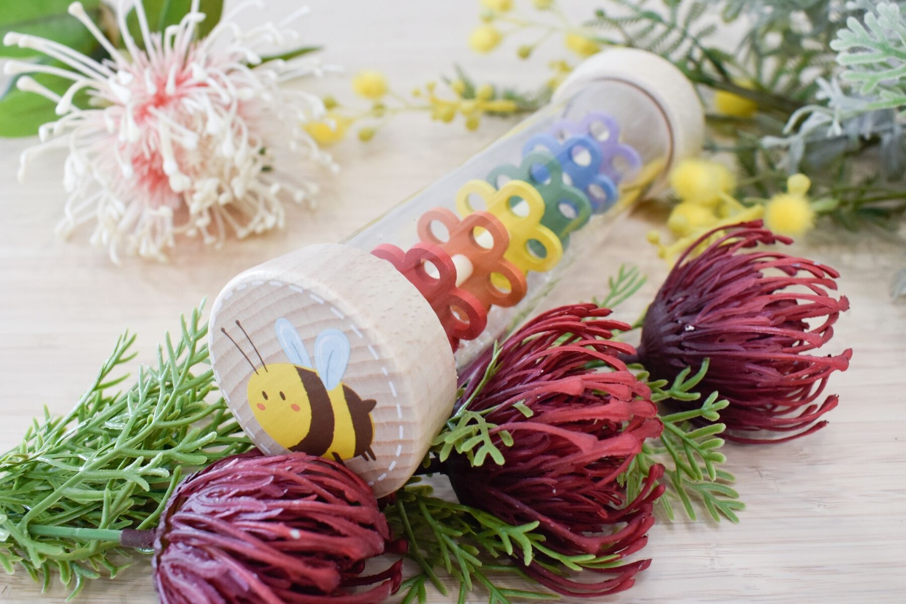 Wooden Bee Rainmaker Rattle