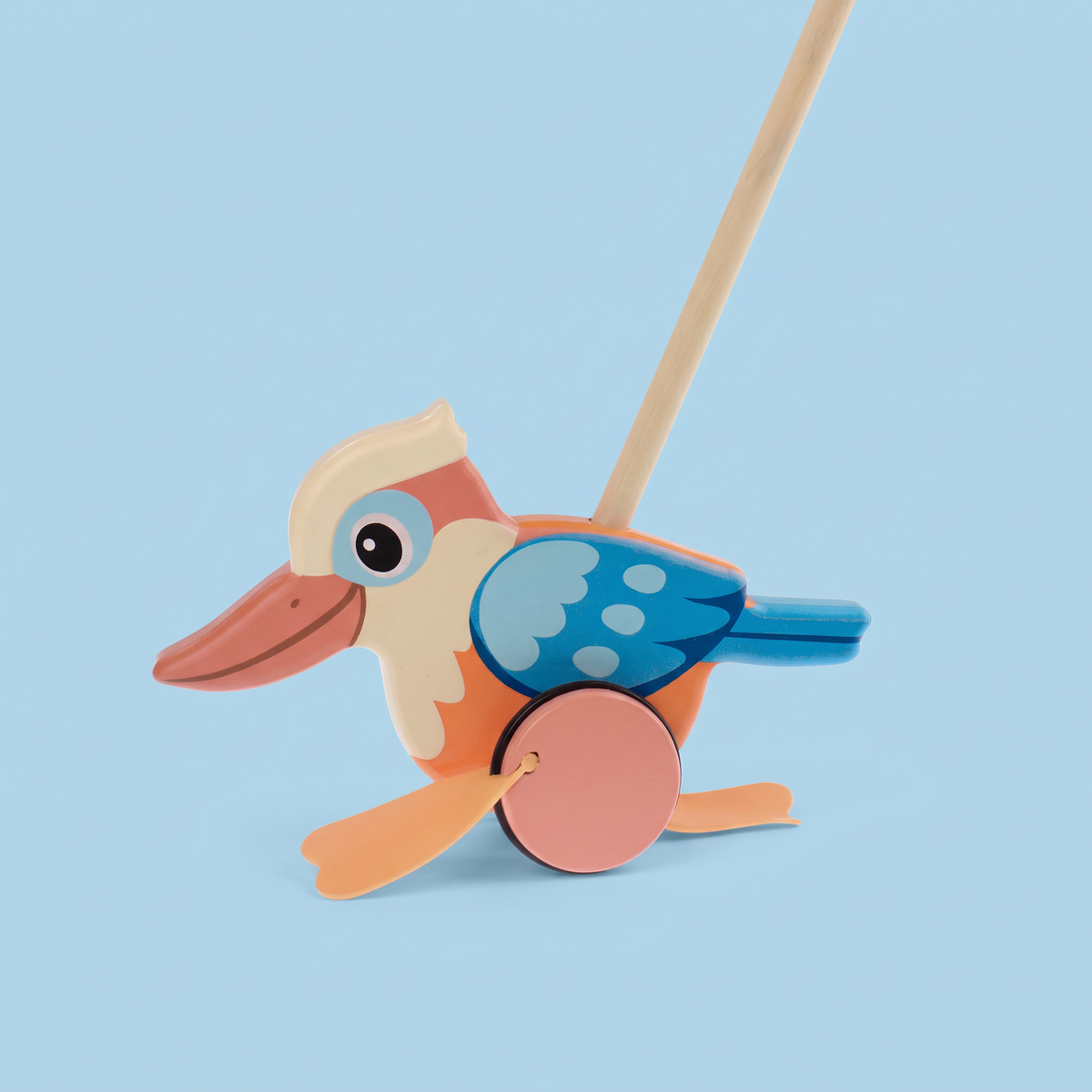 Push Along Kookaburra Wooden Toddler Toy
