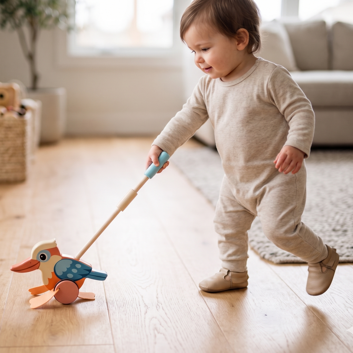 Push Along Kookaburra Wooden Toddler Toy