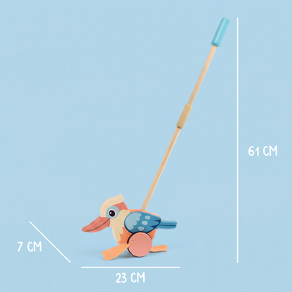 Push Along Kookaburra Wooden Toddler Toy