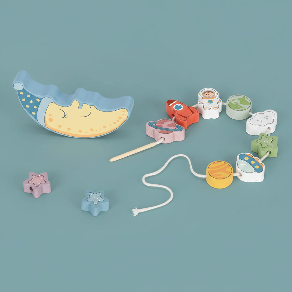 2‑in‑1 Space Balance & Lacing Set – Fine‑Motor Learning Toy