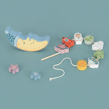 2‑in‑1 Space Balance & Lacing Set – Fine‑Motor Learning Toy