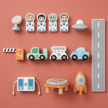 Wooden Space Station Playset