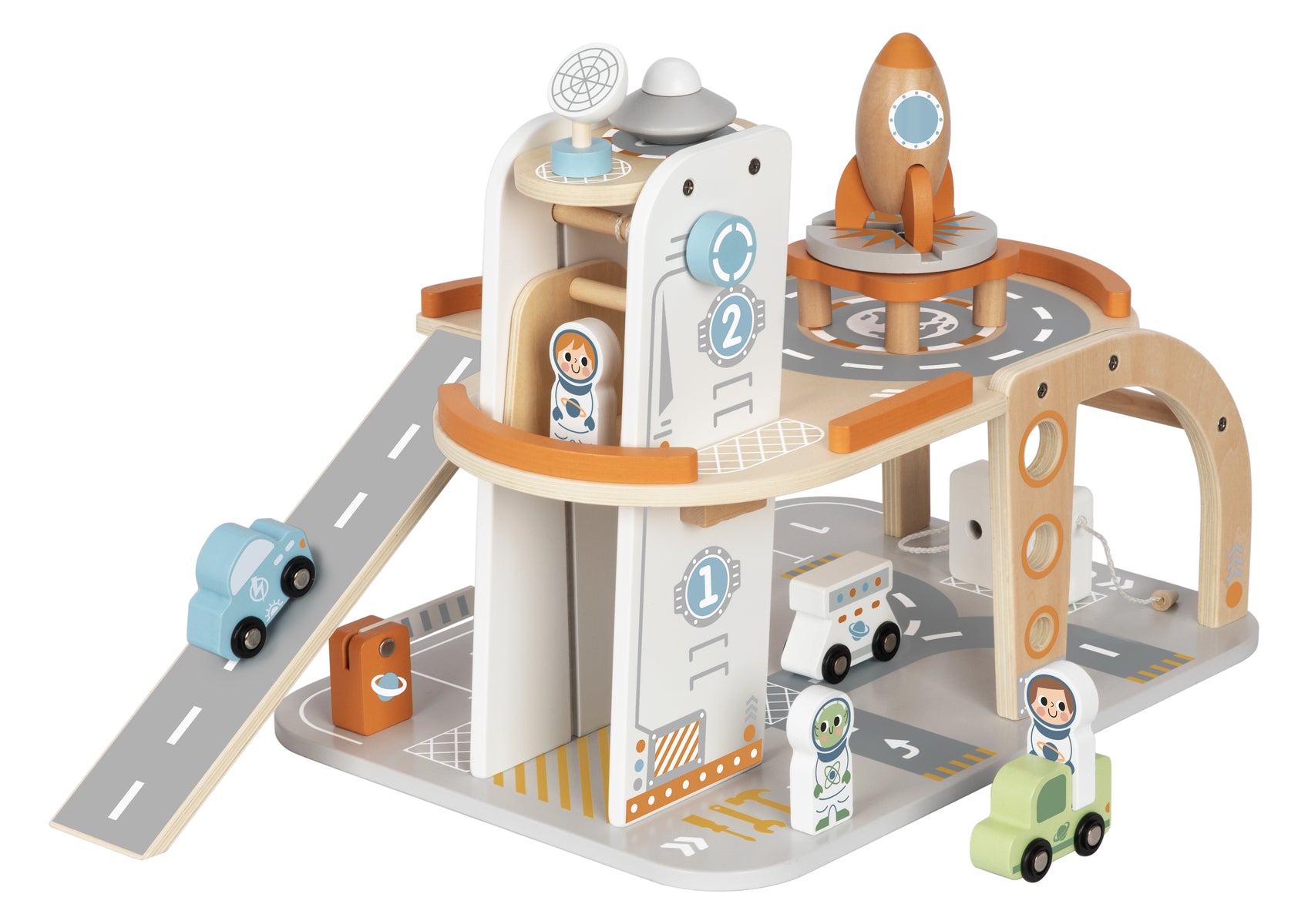 Wooden Space Station Playset - Multi-Level FSC-Certified Space Adventure Set