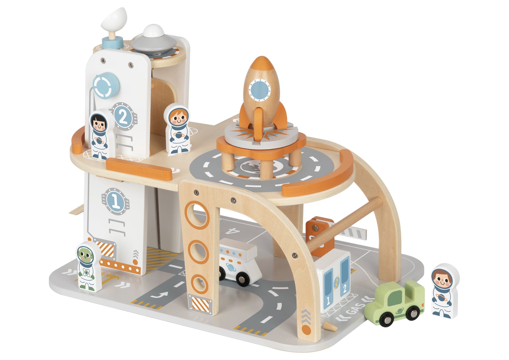 Wooden Space Station Playset - Multi-Level FSC-Certified Space Adventure Set