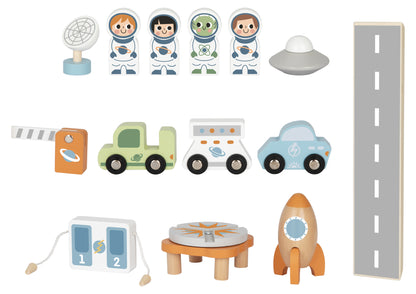 Wooden Space Station Playset - Multi-Level FSC-Certified Space Adventure Set