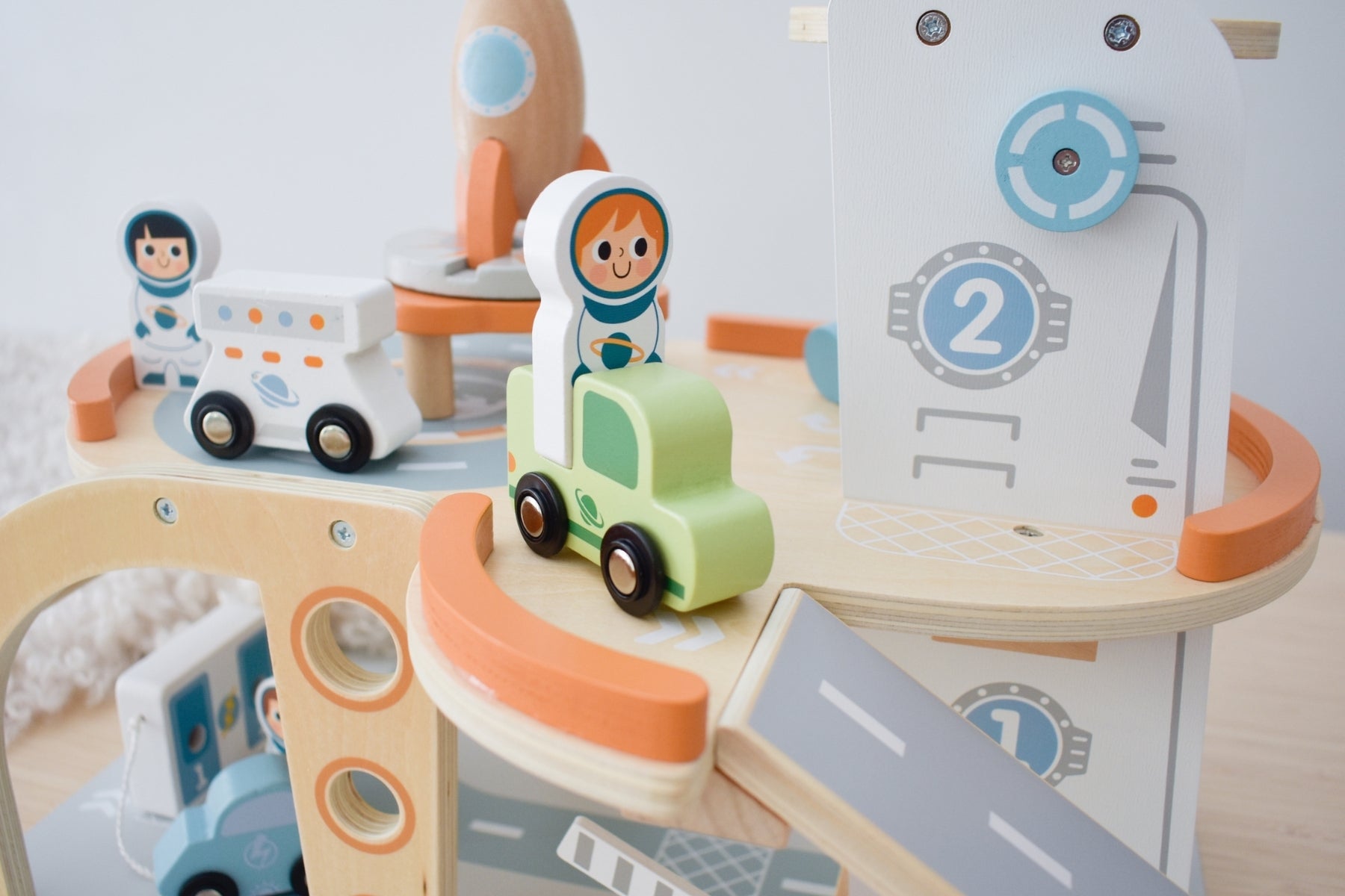 Wooden Space Station Playset - Multi-Level FSC-Certified Space Adventure Set