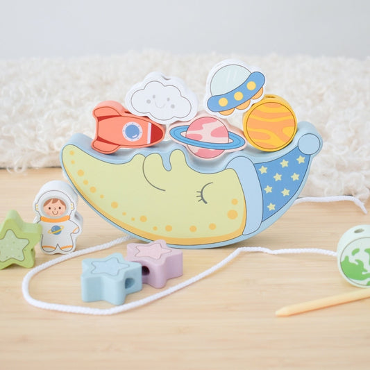2‑in‑1 Space Balance & Lacing Set – Fine‑Motor Learning Toy