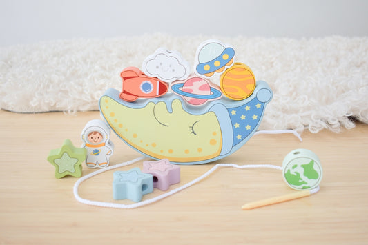 2‑in‑1 Space Balance & Lacing Set – Fine‑Motor Learning Toy