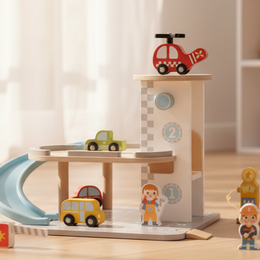 Wooden Parking Garage Playset