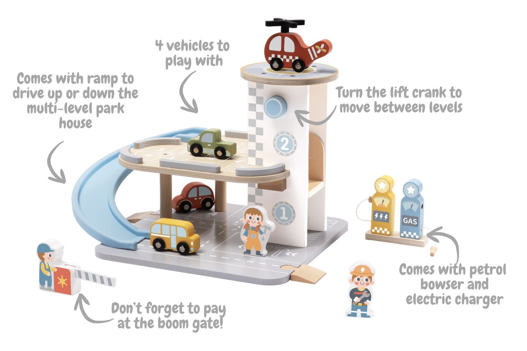 Wooden Parking Garage Playset