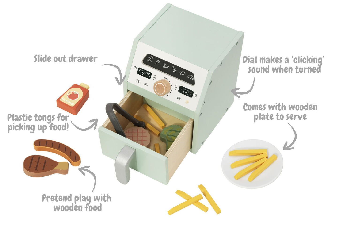 Wooden Air Fryer Playset