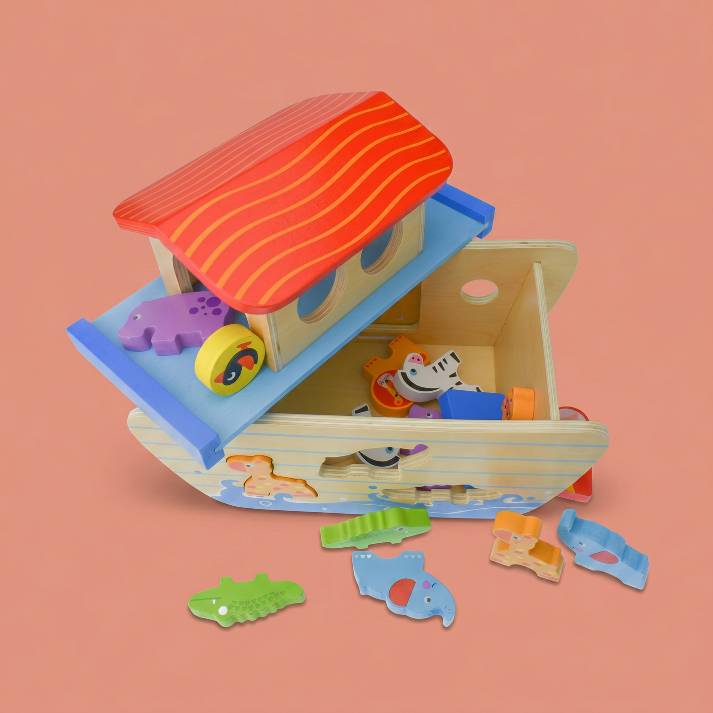 Wooden Noah's Ark Playset