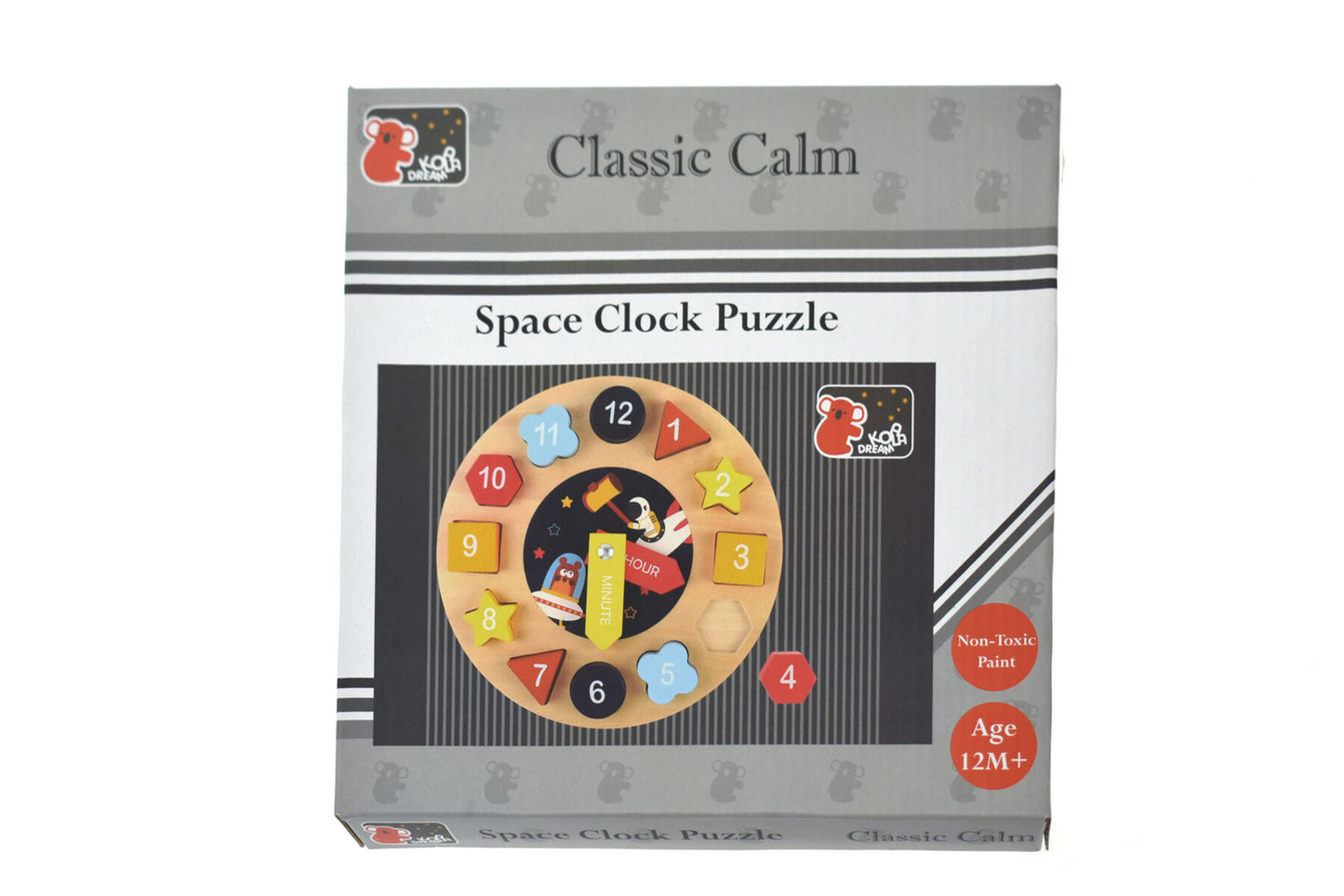 Space Clock – Wooden Shape Sorter & Puzzle