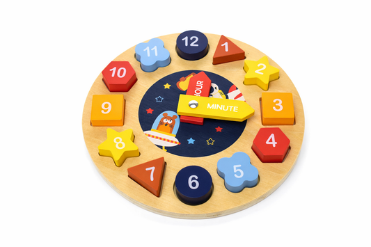 Space Clock – Wooden Shape Sorter & Puzzle