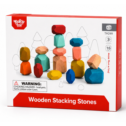 Wooden Stacking Stone Blocks - Set of 16