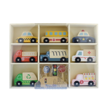 Wooden Box Transportation & Street Sign Set