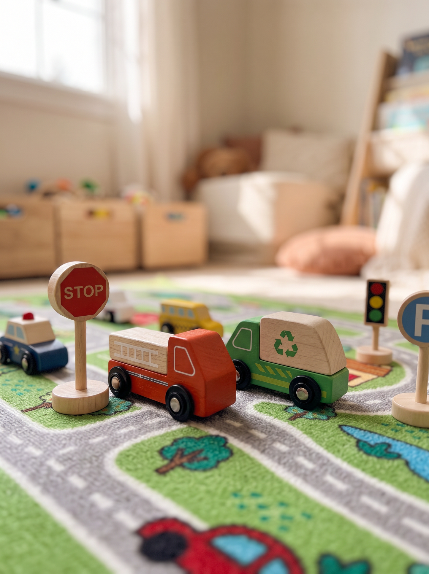 Wooden Box Transportation & Street Sign Set