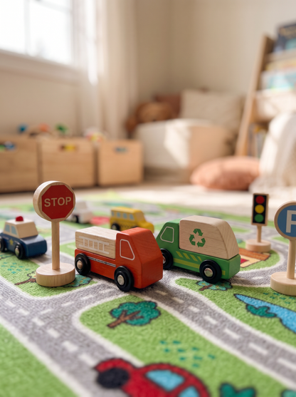 Wooden Box Transportation & Street Sign Set